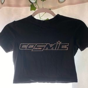 bedazzled cosmic cropped shirt